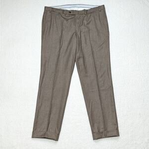 Jack Victor Wool Dress Pants Oslo 40 Regular Fit Brown Flat Front Trousers